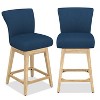 Dyonery Solid Wood Swivel Counter Upholstered Bar Stool 26.8" Height Set of 2 Barstools with Back & Arms for Kitchen Island,Home Bar - 3 of 4