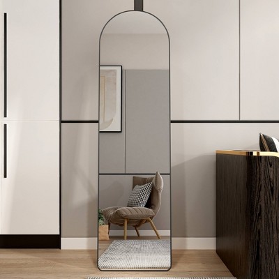 Modern Floor Mirror, Aluminum Alloy Metal Frame Arched Wall Mirror, Full Length 4S - ModernLuxe