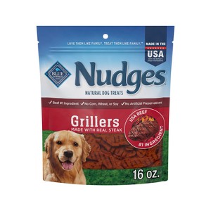 Blue Buffalo Nudges Grillers Natural Dog Treats with Beef Steak - 1 of 4