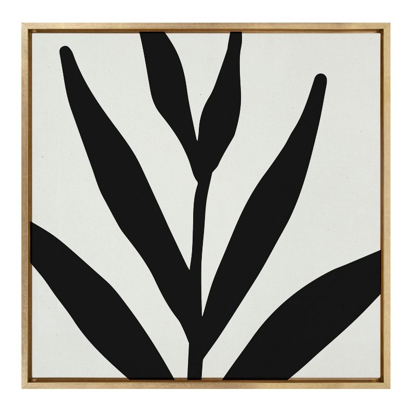 Kate &#38; Laurel All Things Decor 30&#34;x30&#34; Sylvie Modern Botanical Neutral Abstract 1 Framed Wall Art by The Creative Bunch Studio Bright Gold, 2 of 7