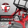 350LBS Motorcycle Lift Jack - Foot-Pump Scissor Lift Table with Safety Lock, Wheels，Oil Drain Hole，Height Adjustable 13.78-34.25" for ATV - 4 of 4