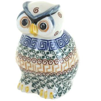 Blue Rose Polish Pottery E41 Ceramika Artystyczna Owl Figurine