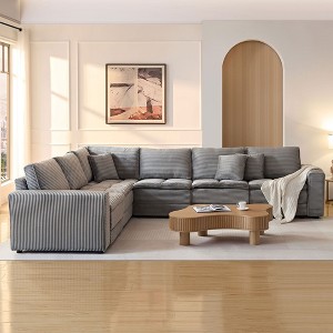 CAVINAS 4/5/6-Seater Modular Sectional Sofa,Cloud Couch Sectional,Conversible Sleeper Sofa for Living Room,3 Throw Pillows - 1 of 4