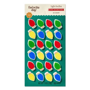Holiday Light Bulbs Icing Decorations - 24ct/1.1oz - Favorite Day™ - 1 of 3