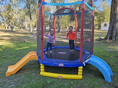 Little tikes climb hot sale and slide trampoline