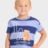 Grayson Mini Toddler Girls' LA Bear Short Sleeve T-Shirt - Blue - 2 of 4