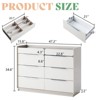 AMERLIFE 47.2" 8 Drawer Dresser with LED Light and Glass Tabletop & 2 Six-Grid Jewelry Drawers, Cream & Grey - 2 of 4