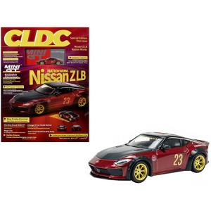 Nissan Z "LB Nation Works" #23 Gem Red Met w/Black & Hood w/Magazine Special Ed 1/64 Die Cast Model Car by Mini GT - 1 of 4