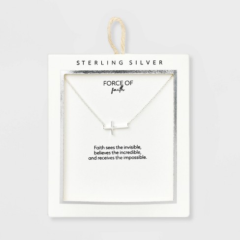 Silver horizontal deals cross necklace