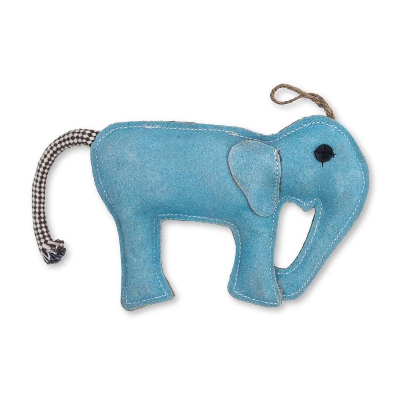 American Pet Supplies Eco-Friendly Artisan-Crafted Natural Leather Elephant Dog Chew Toy, 2 of 5
