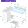 Acekool L-Shaped Gaming Desk with LED Lights, Power Outlets, Drawers & Shelves, Corner Computer Desk for Home Office, Black - 3 of 4