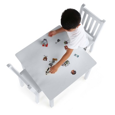 Kids Square Table & 2 Chairs. Large - Daylight Collection - White - Tot Tutors