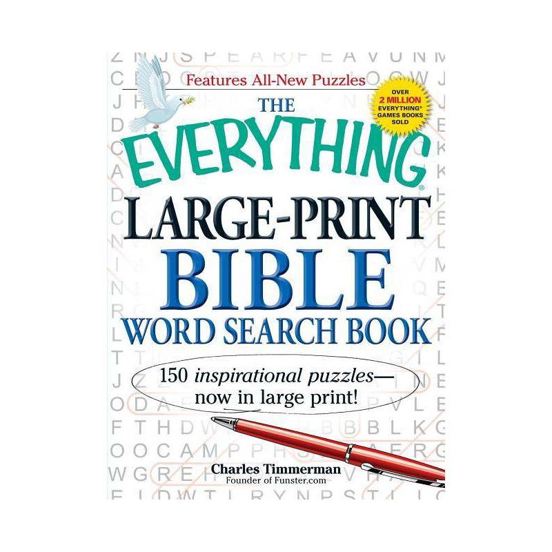 The Everything Large-Print Bible Word Search Book - (Everything(r)) Large Print by  Charles Timmerman (Paperback), 1 of 2