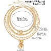 HTUTWOO Layered Gold Necklace Non Tarnish Stack for Women Paperclip Chain Necklace Retro Coin Medallion Heart Pendant Necklace Gold Jewelry Set - 4 of 4