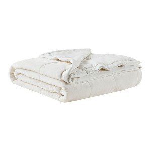 JUJABU 90" x 90" Cozy Reversible Plush & Microfiber Blanket – For All-Season - 1 of 4