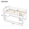 NicBex Twin Over Twin Bunk Bed with Built-in Ladder,Loft Bed with Fence for Bedroom,Black/White/Off-White/Gray - 3 of 4