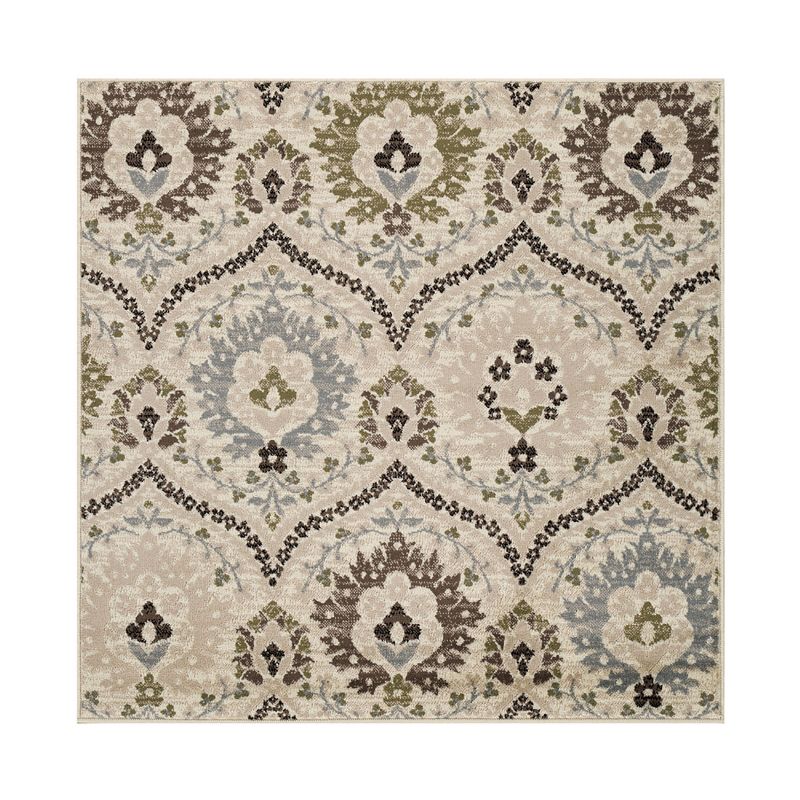Distressed Abstract Damask Indoor Area Rug or Runner by Blue Nile Mills, 1 of 8