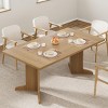 71" Large Dining Table for 6, Farmhouse Kitchen Table with Padded Top and Unique V-Shaped Feet, Rectangular Wooden Dining Table - 2 of 4