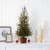 Nearly Natural 3-ft Alpine Natural Look Artificial Christmas Tree in Wood Planter with Pine Cones - 3 of 3