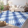 Washable Modern Striped Rug Non Slip Low Pile Rug Soft Throw Floor Cover Foldable Indoor Carpet for Living Room Bedroom Nursery - 3 of 4