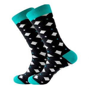 White Diamond on Black Socks (Men's Sizes, Adult Large) from the Sock Panda (Men's Sizes, Adult Large) - 1 of 3