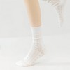 Anna-Kaci Women's 3-Pair Ribbed Crew Socks with Embroidered Bow Knit Texture in Neutral Shades for Everyday Wear - Multicolored-C - 3 of 4