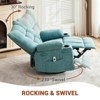 Swivel Rocker Recliner Chair with Massage and Heat, Oversize Ergonomic Lounge Single Sofa with Side Pocket & Cup Holders - 4 of 4