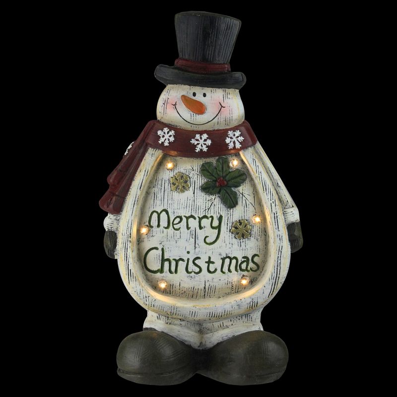 Northlight 14.5" LED Lighted Weathered Snowman Table Top Christmas Decoration, 4 of 5