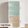 Wood Tall Kitchen Pantry Storage Cabinet with 4 Doors & Adjustable Shelves Farmhouse Freestanding Pantry Cupboard for Dining & Living Room - 4 of 4