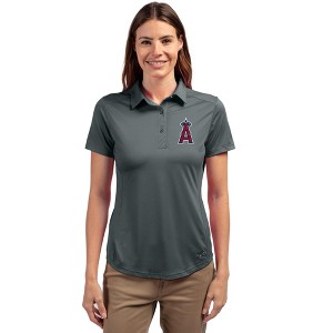 Los Angeles Angels Cutter & Buck Prospect Eco Textured Stretch Recycled Womens Short Sleeve Polo - 1 of 1