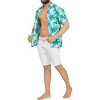 HAPPY BAY Mens Hawaiian Shirts Short Sleeve Button Down Shirt Men's Holiday Shirts Beach Casual Holiday Aloha Shirts for Men XXL Leaves, Autumn Green - 2 of 4