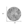 Gray Charcoal And Ivory Abstract Washable Indoor Outdoor Area Rug - 3 of 4