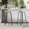 HDZNVF Set of 2 Counter Height Bar Stools Backless Handwoven Kitchen Dining Chairs with Round Footrest - 3 of 4