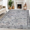 Vintage Floral Border Washable Indoor Area Rug by Blue Nile Mills - 2 of 4