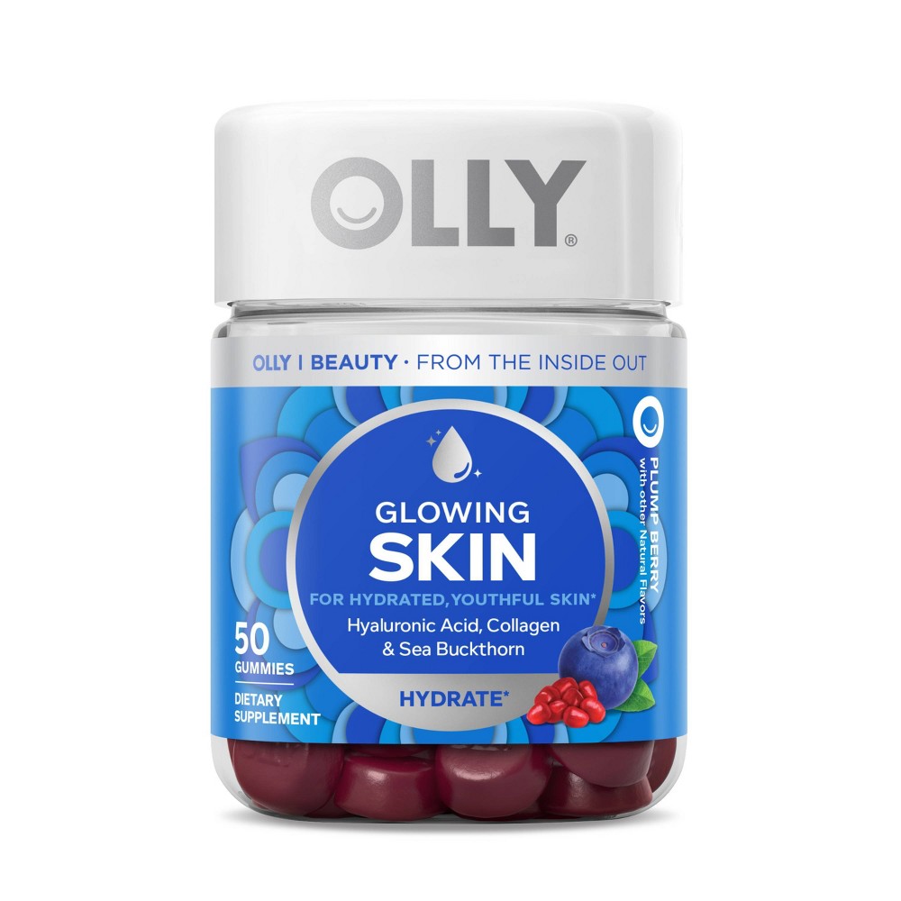 Photos - Vitamins & Minerals Olly Glowing Skin Collagen Chewable Gummies - Berry - 50ct 