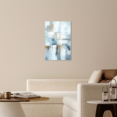 House of Lines II Blue and White Abstract Canvas Wall Art, 24" x 36"