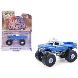 1990 Ford F-350 Monster Truck "NYPD (New York Police Department)" Blue with White 1/64 Scale Diecast Model Cars by Greenlight - 1 of 4
