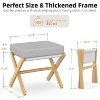 Bamboo folding footstool with bamboo X-legs and seat cushion, suitable for bedroom and living room use - 3 of 4
