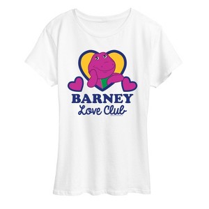 Women's - Mattel - Barney Love Club With Hearts Short Sleeve Graphic T-Shirt - 1 of 4