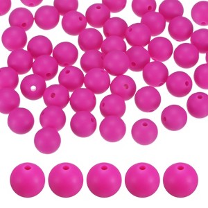 Unique Bargains Round Loose Rubber Beads Craft Smooth Ball Small Hole for DIY Crafts 50 Pcs - 1 of 4