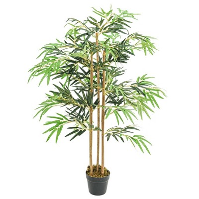 Aghana Digitals 47.2in Indoor/Outdoor Artificial Bamboo Tree, 730 Green Fabric Fiber Leaves, 6.3in