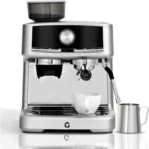 20 Bar Pressure Stainless Steel Espresso Machine with Grinder, 1.5l Removable Water Tank, Milk Frother Steam Wand, Adjustable Shot Volume - 1 of 4