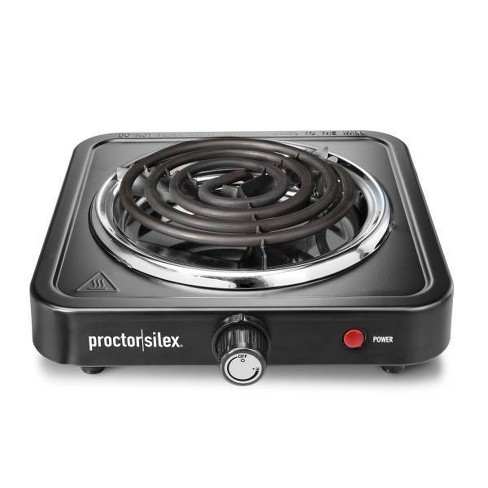 Double Electric Burner Cooktop with Adjustable Temperature, White