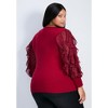 Avenue Women's Plus Size Frill Sleeve Sweater - 3 of 4
