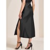 INSPIRE CHIC Women Satin Maxi Elastic High Waist Side Slit Flowy Long for Party Wedding Skirt - 4 of 4