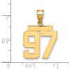 Black Bow Jewelry 14k Yellow Gold, Athletic Collection Medium Polished Number 97 Pendant - 2 of 3