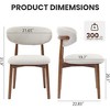 Wooden Dining Chairs Set of 2, Mid Century Modern Fabric Upholstered Dining Room Chair for Kitchen Dining Room， - 2 of 4
