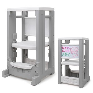 Height Adjustable Step Stool for Kids - Montessori Learning Stool, Kitchen Stool Helper, Dry Erase Board, Non-Slip, Safety Rail - 1 of 4