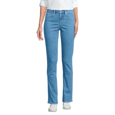 Lands' End Women's Recover Mid Rise Straight Leg Blue Jeans