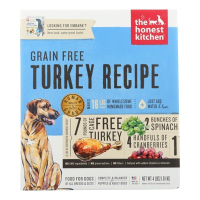 The Honest Kitchen Grain Free Turkey Recipe Dog Food - 4 lbs